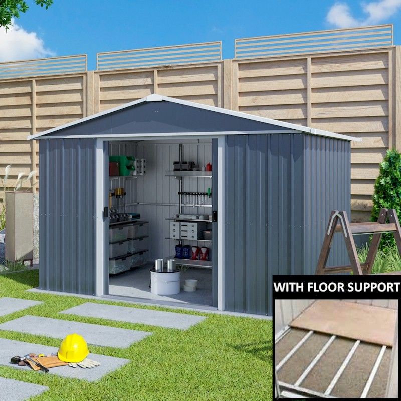 Yardmaster Castleton 108AEYZ Metal Shed 8x10 with Floor Support Kit