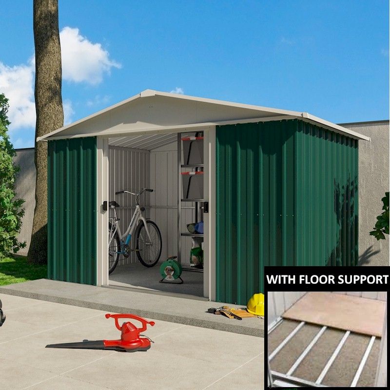 Yardmaster 108geyz Metal Shed 8x10 With Floor Support Kit One Garden