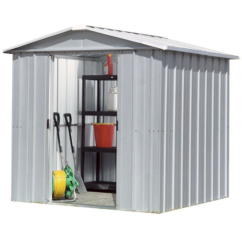 yardmaster 65zgey metal shed with floor support frame 1.86