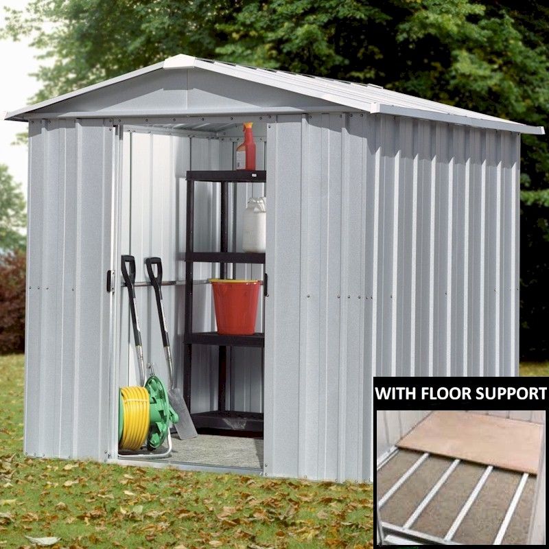 Yardmaster 68ZGEY Metal Shed 8x6 with Floor Support Kit 