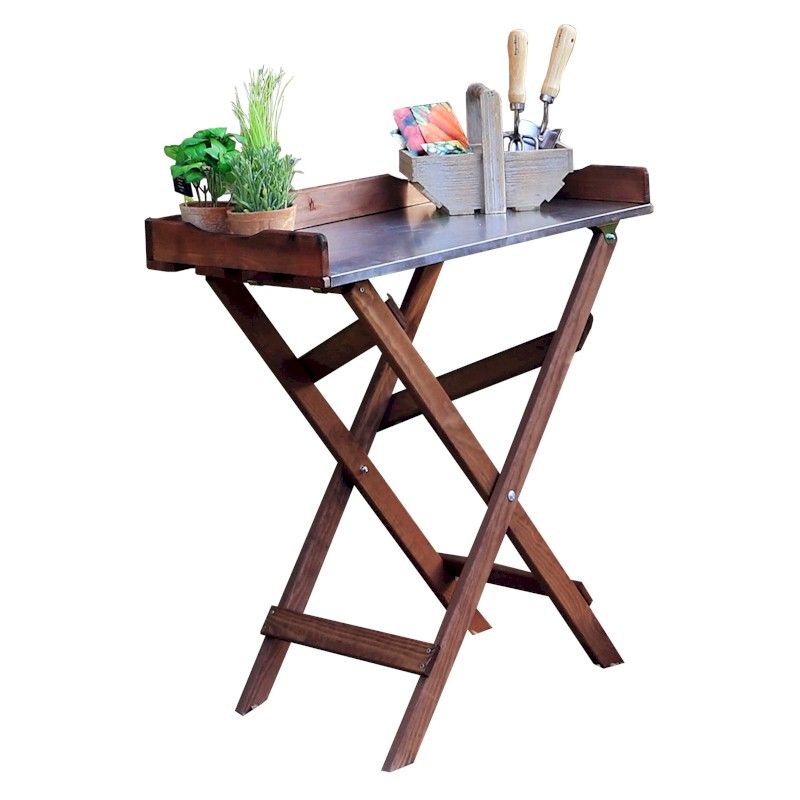 Zest Folding Potting Table With Metal Top One Garden