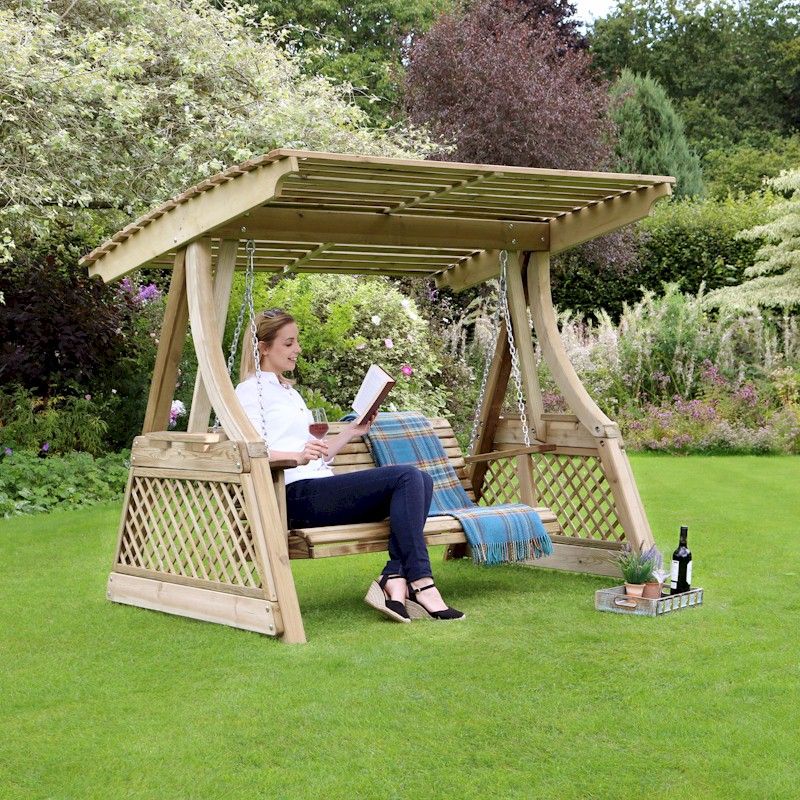 Zest Santorini Swing Seat One Garden, Wooden Garden Swing Seat Northern Ireland