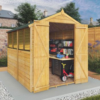 Mercia Value Overlap Apex Double Door Shed 8x6 image