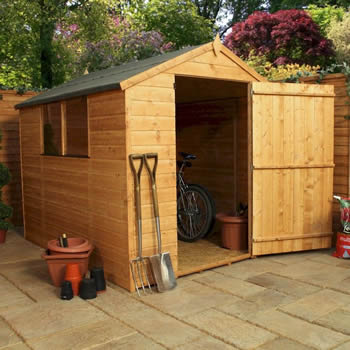 Mercia Classic Shiplap Large Door Apex Shed 8x6 image