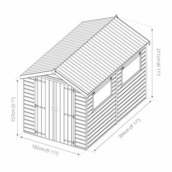 Mercia Premium Shiplap Apex Shed 10x6 image