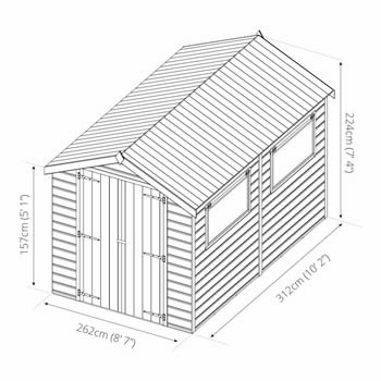Mercia Premium Shiplap Double Door Apex Shed 10x8 image