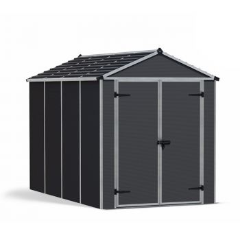 Palram - Canopia Rubicon 6x10 Dark Grey Plastic Shed image