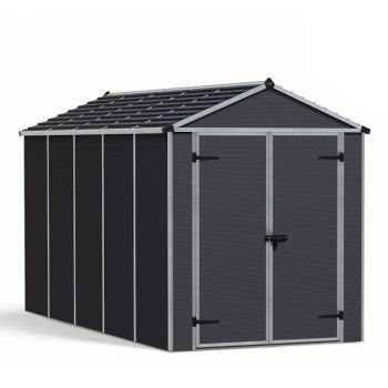 Palram - Canopia Rubicon 6x12 Dark Grey Plastic Shed image