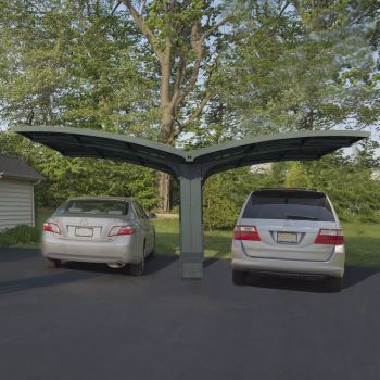 Palram - Canopia Carport Arizona Double Breeze Wings and Arch image