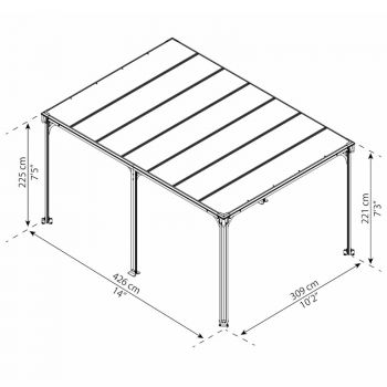 Palram - Canopia Milano 4300 Garden Gazebo Grey Bronze image