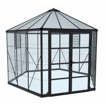 Palram - Canopia Oasis Hexagonal 12ft Greenhouse - Grey image