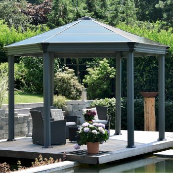 Palram - Canopia Roma Hexagonal Garden Gazebo Grey image