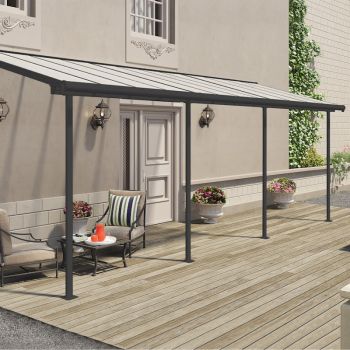 Palram - Canopia Sierra Patio Cover 2.3m x 6.9m Grey Clear image