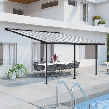 Palram - Canopia Sierra Patio Cover 3m x 5.46m Grey Clear image
