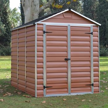 palram skylight grey deco pent plastic shed 6x4 - one garden