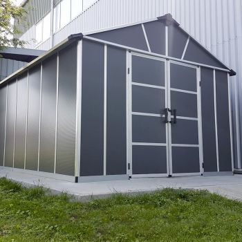 Palram - Canopia Yukon 11x13.1 Dark Grey Plastic Shed image