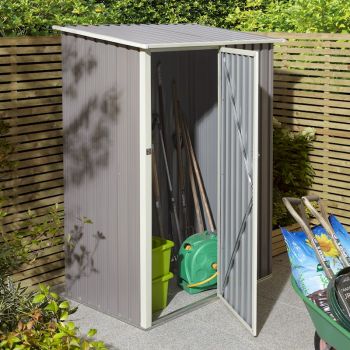 Rowlinson Trentvale 5x3 Metal Pent Shed - Light Grey image