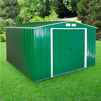 yardmaster emerald deluxe 1010geyz metal shed 10x10 - one