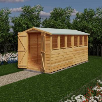 Shire Overlap Garden Shed 12x6 with Double Doors image