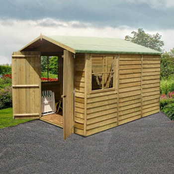 Shire Pressure Treated Overlap Shed 10x7 with Double Doors image