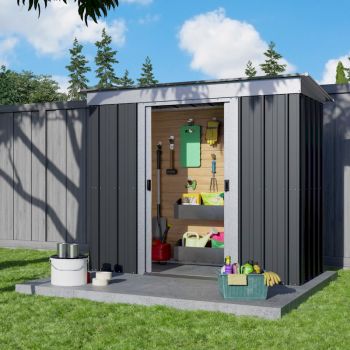 Yardmaster Anthracite Pent 64APZ Metal Shed 1.84 x 1.04m image