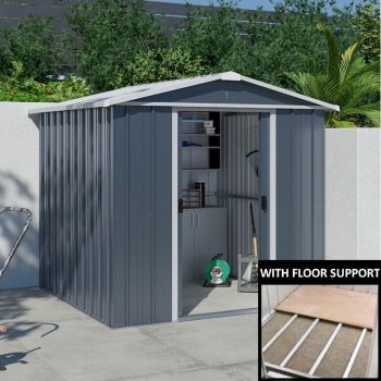 Yardmaster Castleton 67AEYZ Metal Shed with Floor Support Frame 1.86 x 2.07m image