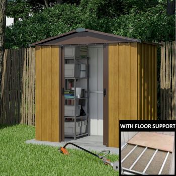 Yardmaster Woodview 65WGY Metal Shed with Floor Support Frame 1.86 x 1.25m image