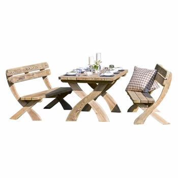 Zest Harriet Table and 2 Bench Set image