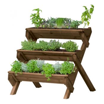 Zest Stepped Herb Planter - Brown image