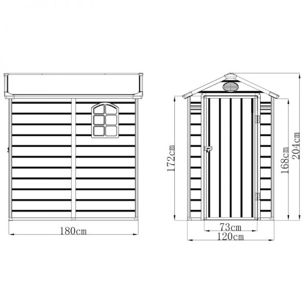 Jasmine Apex Plastic Shed 4x6