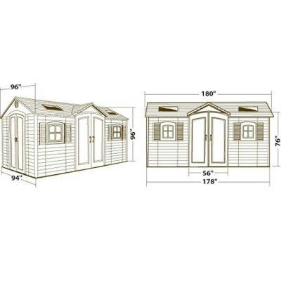 Lifetime Apex Dual Entry Plastic Shed 15x8