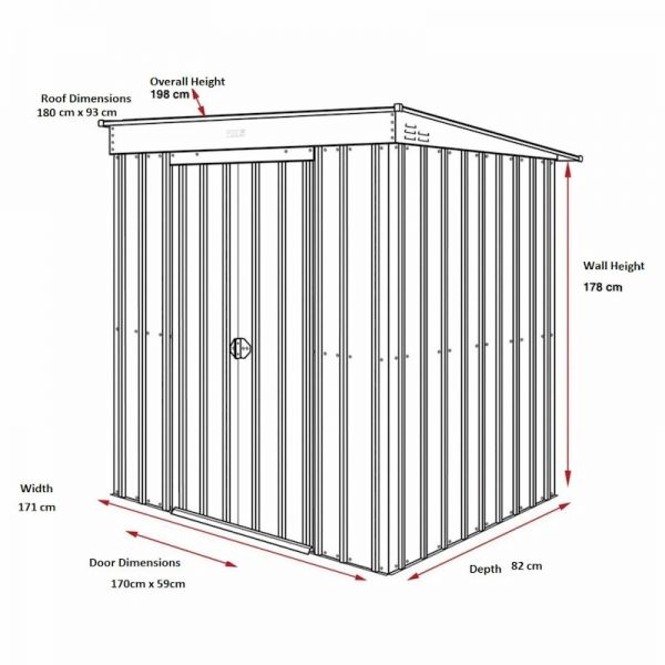 Lotus Pent 6x3 Heritage Green Metal Shed