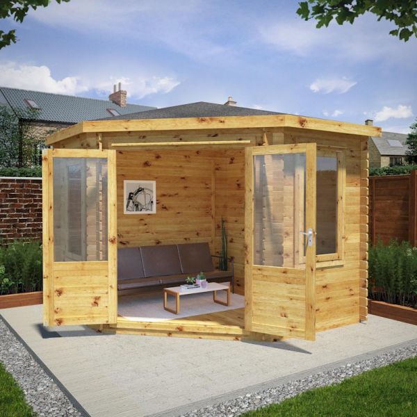 Mercia Corner Cabin 3m x 3m - 28mm - Double Glazed