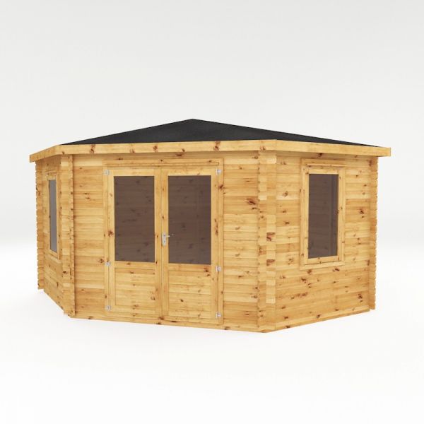 Mercia Corner Cabin 4m x 4m - 28mm - Double Glazed