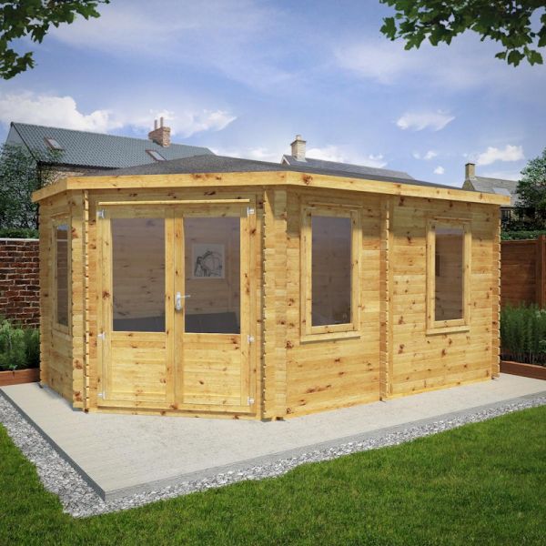 Mercia Corner Lodge Grande 5m x 3m - 28mm - Double Glazed