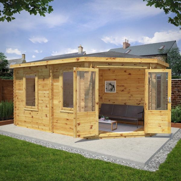 Mercia Corner Lodge Grande 5m x 3m - 28mm - Double Glazed