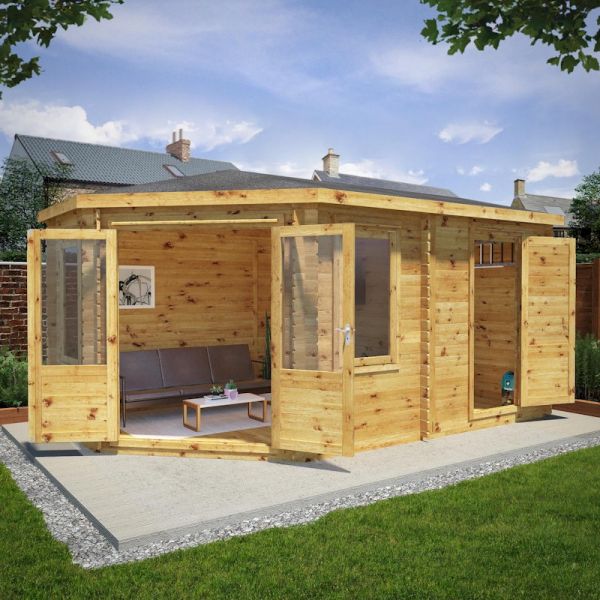 Mercia Corner Lodge Plus 5m x 3m - 28mm - Double Glazed