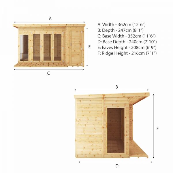 Mercia Garden Room Combi Summerhouse 12x8