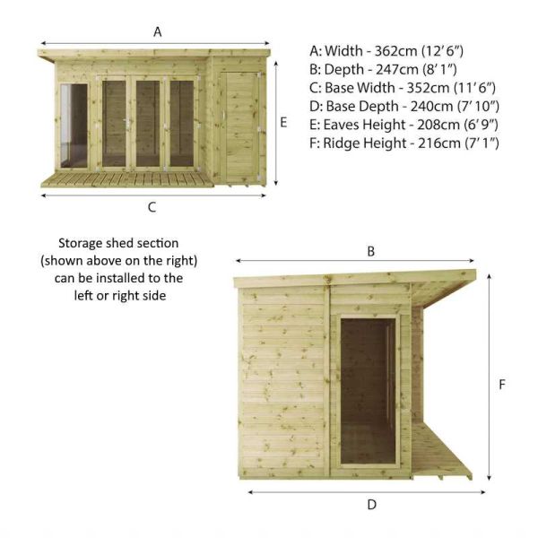 Mercia Garden Room Combi Summerhouse 12x8