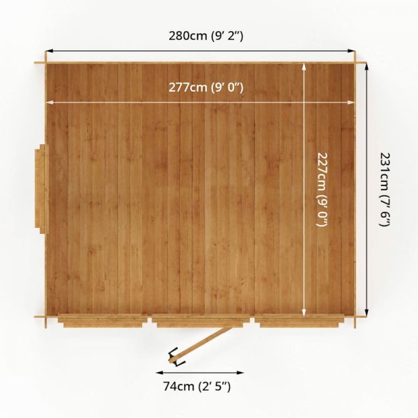 Mercia Log Cabin 3m x 2.5m - 19mm