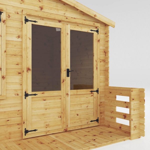 Mercia Log Cabin 3.3m x 3.4m with Veranda - 19mm