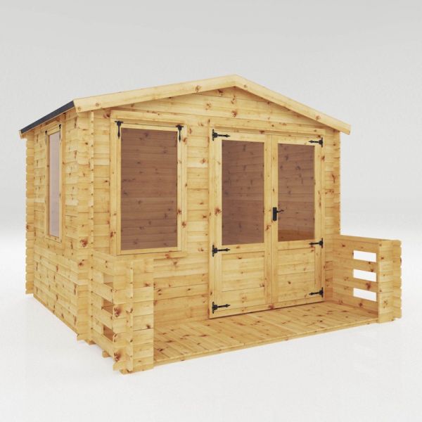Mercia Log Cabin 3.3m x 3.4m with Veranda - 19mm