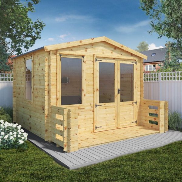 Mercia Log Cabin 3.3m x 3.7m with Veranda - 19mm