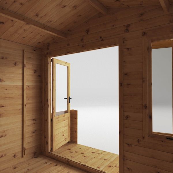 Mercia Log Cabin 3.3m x 3.7m with Veranda - 19mm