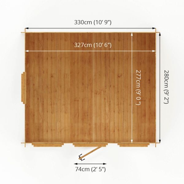 Mercia Log Cabin 3.5m x 3m - 19mm