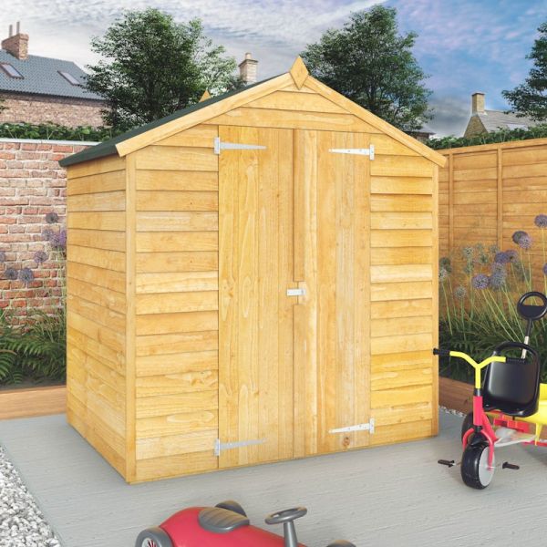 Mercia Overlap Apex Double Door Shed 4x6 - Windowless