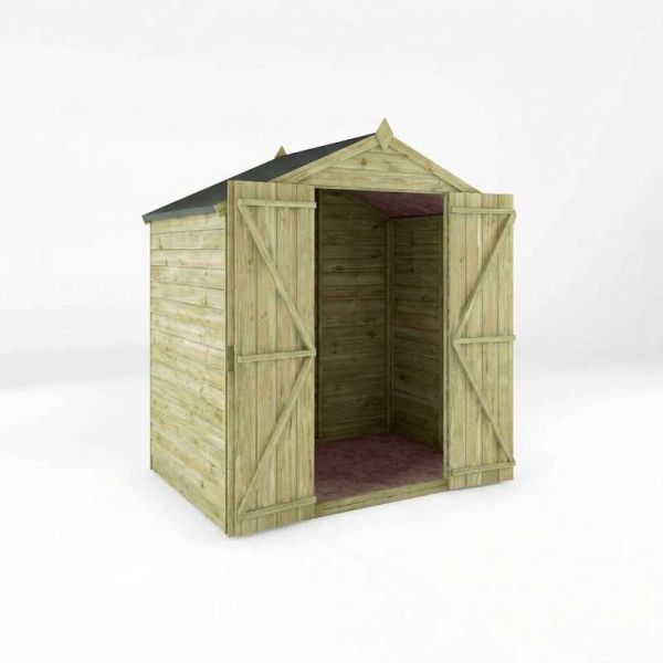 Mercia Overlap Apex Double Door Shed 4x6 - Windowless