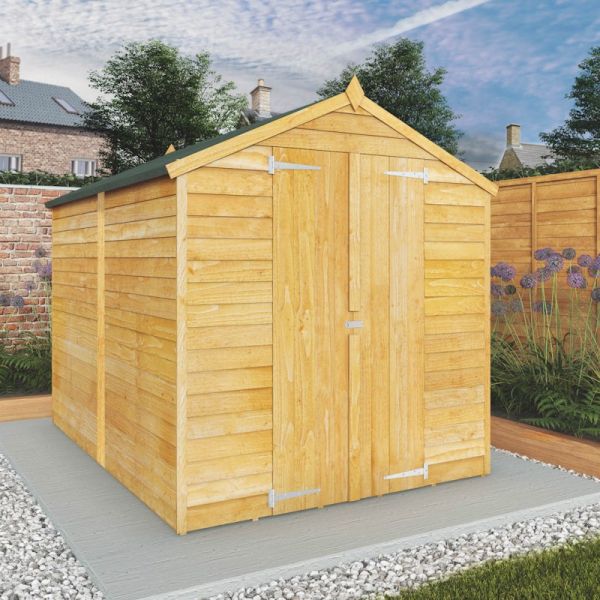 Mercia Overlap Apex Double Door Shed 8x6 - Windowless