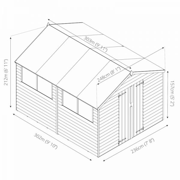 Mercia Overlap Apex Shed 10x8