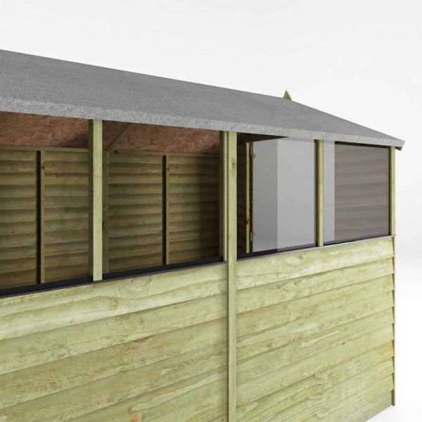 Mercia Value Overlap Apex Shed 8x6 - Single Door